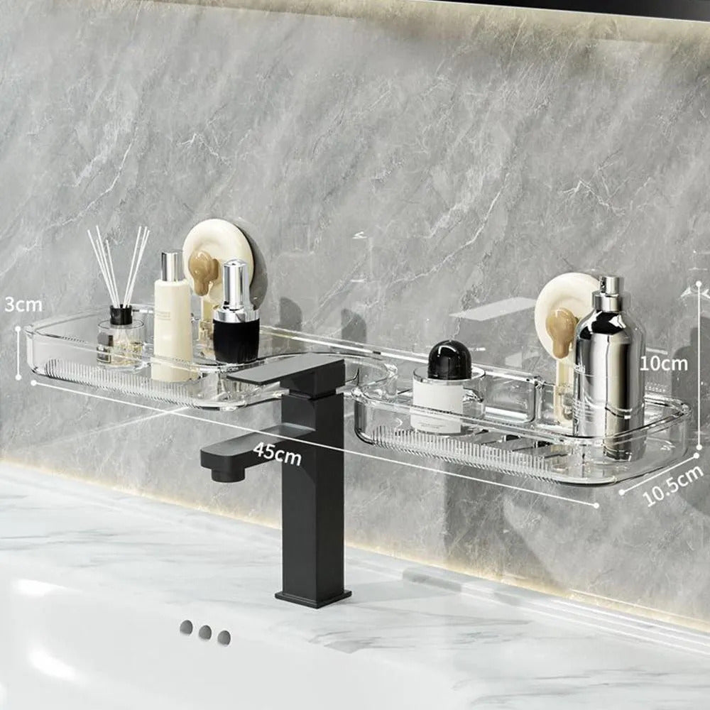 preffers No-Drill Suction Rack for Sink – Bathroom Organizer Shelf