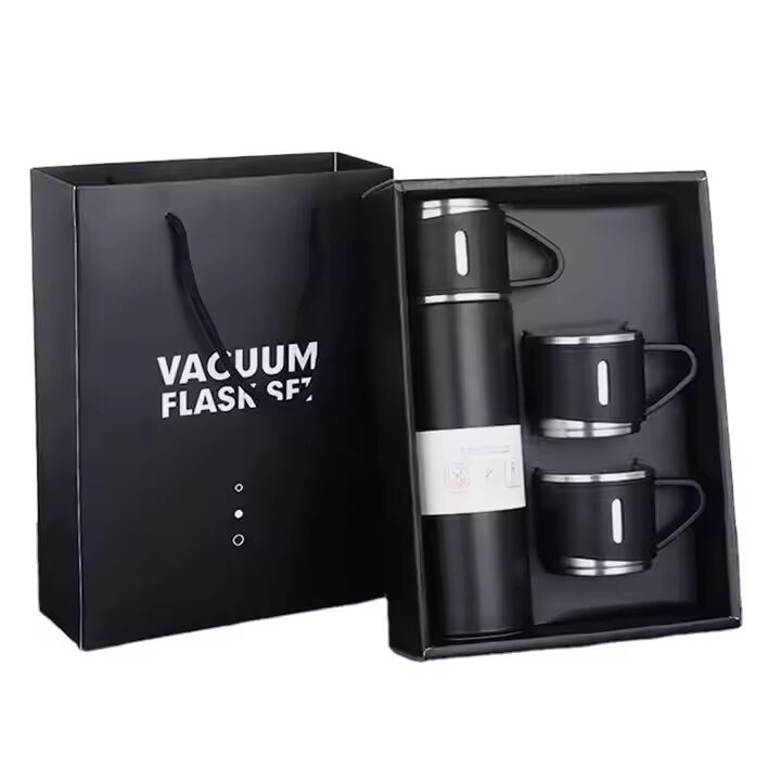 PREFFERS Flask with 3 Cups, Hot and Cold Bottle