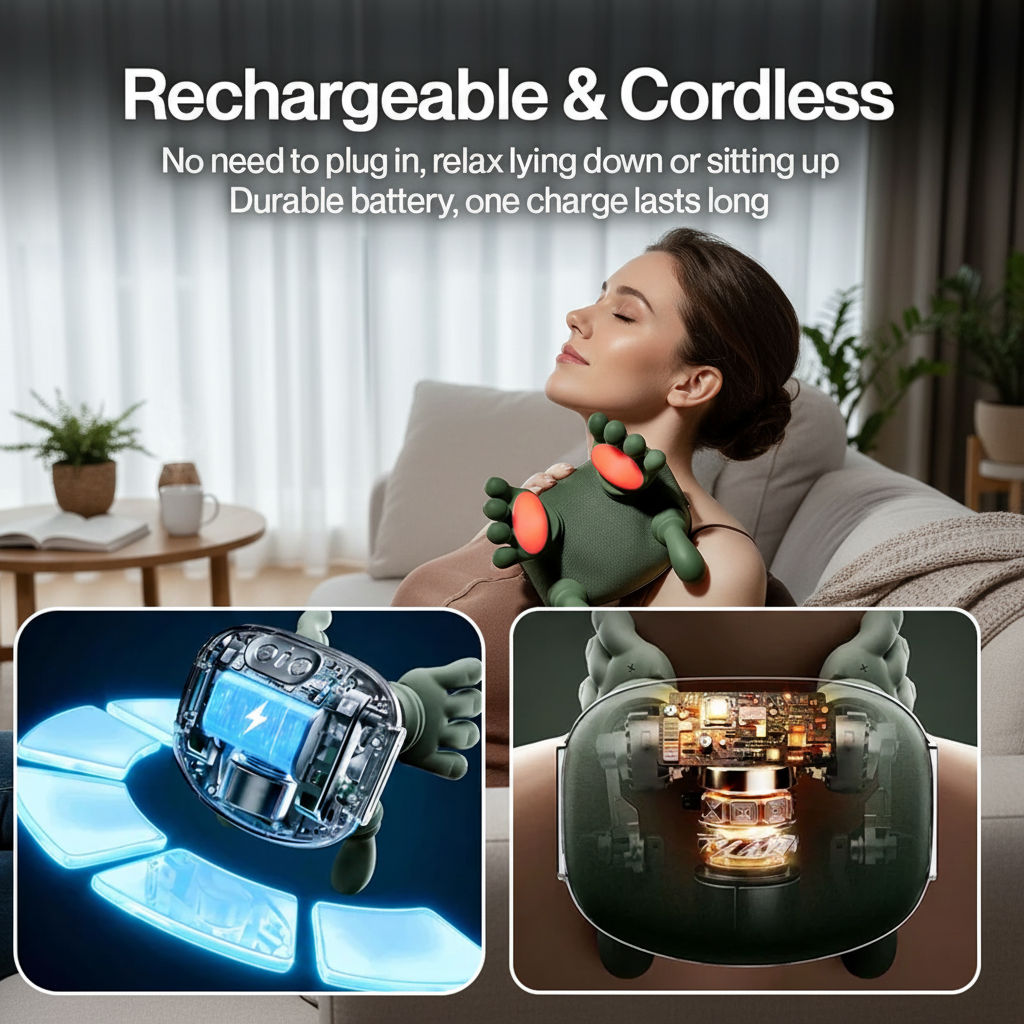 Preffers Electric Shoulder & Neck Massager – Deep Tissue Relief with Dual-Zone Heat & Palm Massag